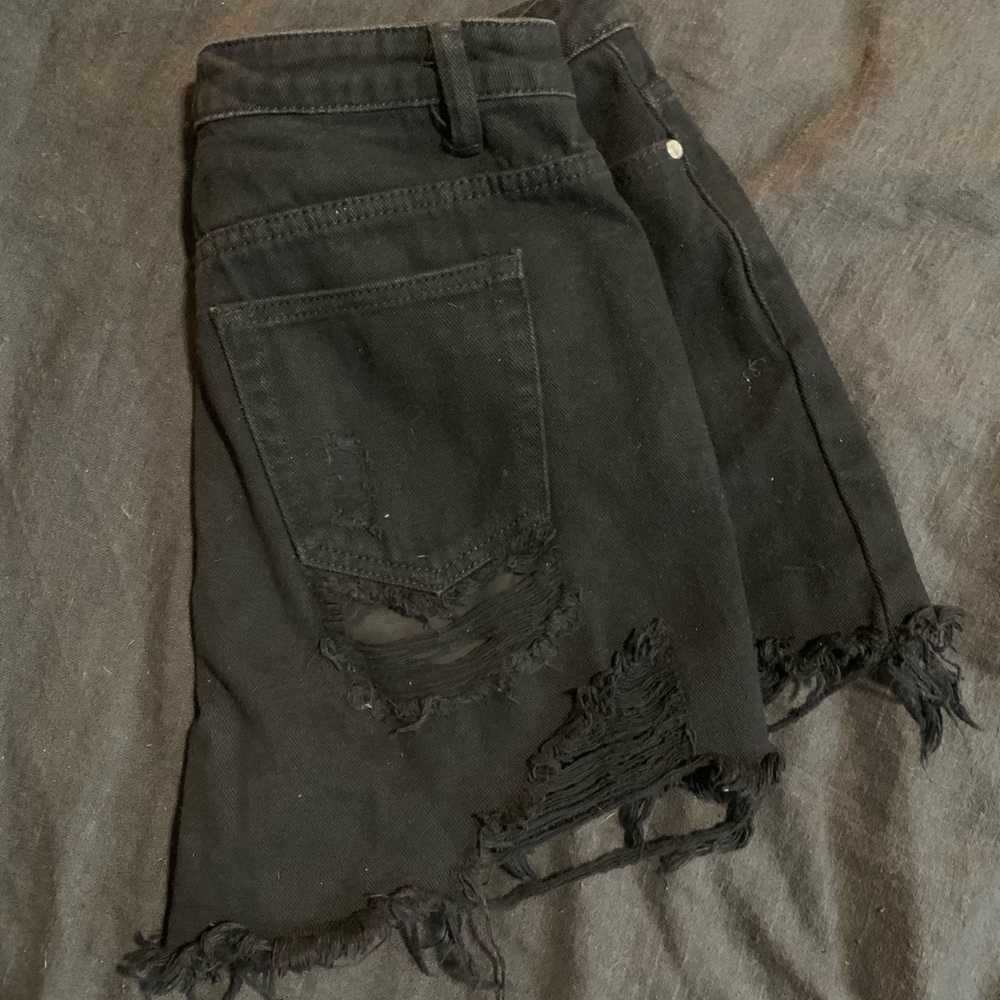 Black Denim Shorts | High Waist
